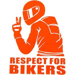 Oranje respect for bikers autosticker - auto sticker - ca 15 x 15 cm