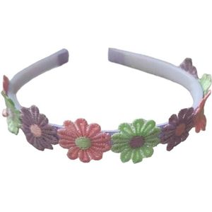 Diadeem Meisjes met Madeliefjes - Communie - Lentefeest - Haaraccessoires - Roze - Zachtgroen - Lavendel