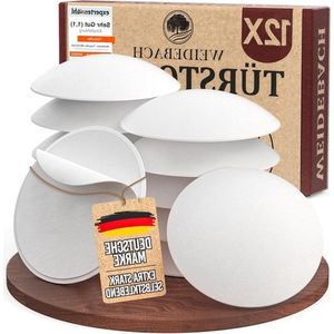 Deurstopper - Witte rubberen deurbuffer zelfklevend - Beschermt deurkruk en wand - Diameter 40mm - Hoogte 8mm - Verpakking met 12 stuks