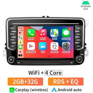 CarPlay Autoradio & Android Navigatie voor Volkswagen, Seat & Skoda - 7 Inch HD scherm - 2+32GB - Navigatiesysteem