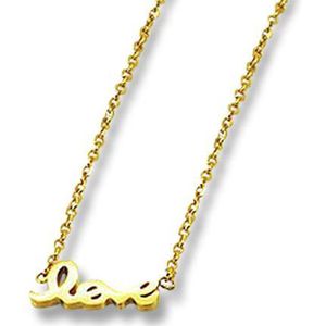 Amanto Ketting Emi Gold - 316L Staal PVD - Love - 14x5mm - 48+5cm