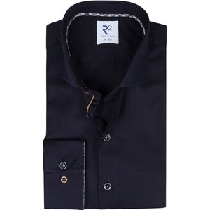 R2 Overhemd Twill Donkerblauw - Maat 43 - Heren - Overhemden Formeel