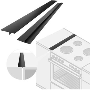 2stuks - Siliconen afdekstroken voor fornuis - 63cm - keuken cover vuller strips - Gap Filler voor fornuis en aanrecht - Siliconen Kachel Gap Covers - zelfklevend - voor Gasfornuizen, Kookplaat, Teller - gemakkelijk schoon hittebestendig