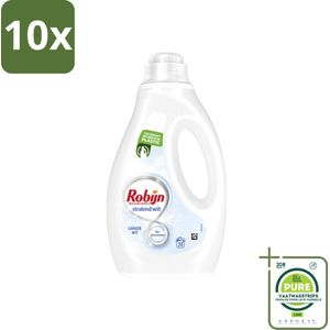 10 x Robijn - Stralend Wit - Vloeibaar Wasmiddel - 20 Wasbeurten - Grootverpakking - Wasmiddel - Witwas - Vloeibaar Wasmiddel - Wasverzachter - Biologisch Afbreekbaar