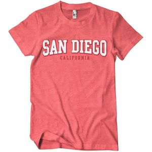 San Diego California T-Shirt Red-Heather-M