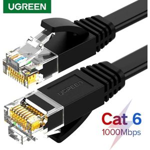 UGREEN 50182 - Cat6 U/UTP - platte netwerkkabel - 30m - 250MHz bandbreedte - 10Gbps overdrachtssnelheid - Zwart