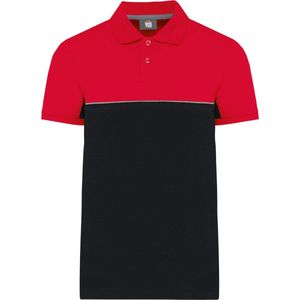 WK. Designed To Work Ecologische uniseks polo met korte mouwen in twee kleuren WK210 - BLACK / RED - 4XL