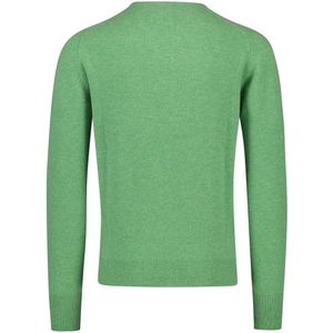 William Lockie - Trui - Groen - Lamswol - V-hals