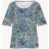 Tops - Col Rond - Korte Mouwen - Geel - Elastisch - Structuur