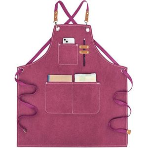 Tools schort gereedschap schort werkschort multifunctioneel canvas schort met zakken - rood