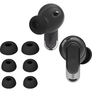 kwmobile 6x cover voor in-ear oortjes geschikt voor JBL Tour Pro 2 - Vervangende oordopjes van siliconen in zwart - 3 maten