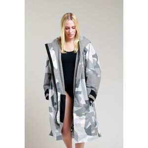 White Water Robes - Omkleed jas - Poncho - Hard-Shell - Kind - Arctic Camouflage/Grey