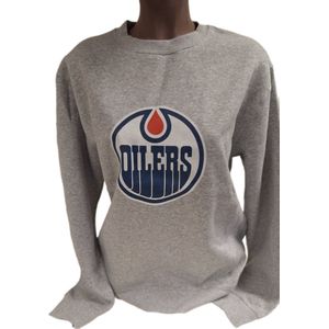 EDMONTON OILERS-SWEATER-GREY-CREWNECK-L