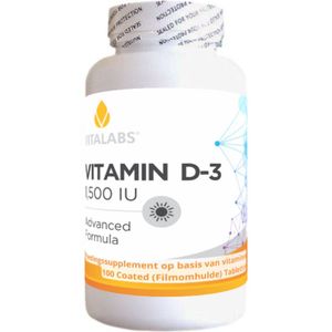 VitaTabs Vitamine D3 - 37,5 mcg / 1.500 IE - 100 tabletten - Voedingssupplementen