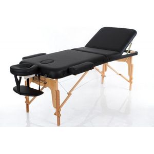 RESTPRO Opvouwbare Massagetafel VIP 3 Zwart - 3 zones - PU leer