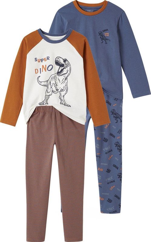 Vertbaudet - Set van 2 Dinopyjama's - Jongens - 100% Katoen
