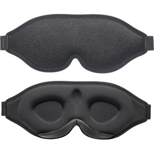 Traagschuim Slaapmasker - Luxe 3D Oogmasker - Zijden Slaapmasker - 100% Verduisterend - Voor Mannen en Vrouwen - Verstelbaar - Zwart