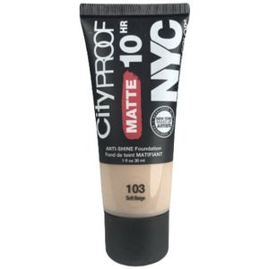 NYC City Proof Matte Foundation 10HR 103 Soft Beige 30ml
