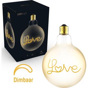 Proventa Edison led lamp E27 goud - XL lichtbron LOVE - Dimbaar - Warm wit licht