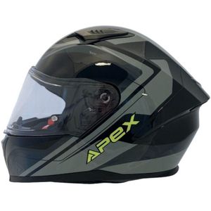 APEX FI100 Valencia Zwart Grijs Geel Integraalhelm - Maat L - Helm