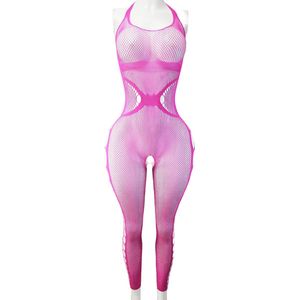 BamBella ® - Panty pak -Onesize - body suit - Dames - Onesize - Erotische jumpsuit van kant lingerie Roze