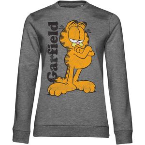 Garfield Girly Sweatshirt Damen Medium-Heather-Grey-S