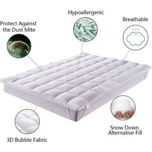 Onderbed Bedecor 3D microvezel Matrastopper,Topdekmatras,Extra zacht,Ademend en antiallergisch 135 x 190 cm
