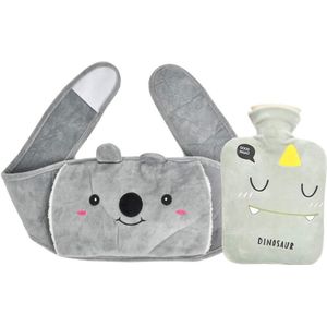 Warmwaterkruik met pluche handwarmers - Pijnverlichting - 1 stuk - Zacht materiaal