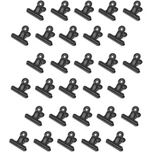 Kleine bulldog paperclips - 30 stuks, multifunctionele metaal klemmen (22 mm)