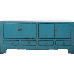 Fine Asianliving Antieke Chinese TV Kast Blauw High Gloss B138xD43xH62cm Chinese Meubels Oosterse Kast