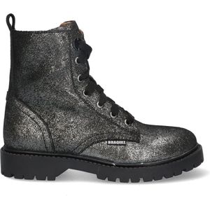 Braqeez 423552-992 Meisjes Veterboots - Grijs - Suède - Veters