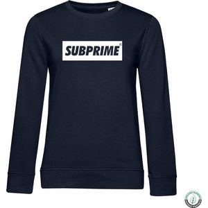 Subprime - Dames Sweaters Sweat Block Navy - Blauw - Maat XXL