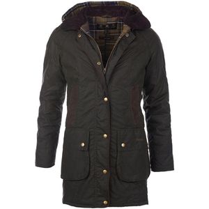Barbour - Bower Wax Jacket - Dames Winterjas - Gewaxt Katoen - Schotse Ruit Voering