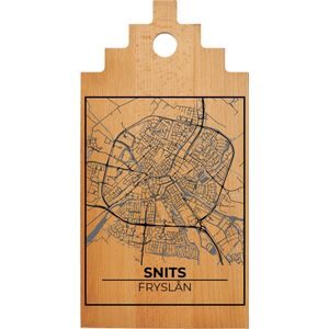 JM Woods - Borrelplank - Serveerplank - Hapjesplank - Kaasplank - Plattegrond - SNITS (SNEEK) - Gepersonaliseerd - Cadeau tip!