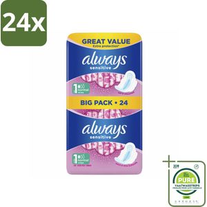 Always - Maandverband - Normal - 24 Maandverband - Voordeelverpakking - 24 stuks - Maandverband - Maandverband met vleugels