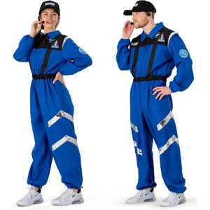 Funny Fashion - Science Fiction & Space Kostuum - Astronaut In Training Kostuum - Blauw - XS - Carnavalskleding - Verkleedkleding