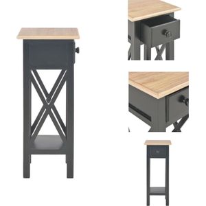 vidaXL Bijzettafel - Wooden Side Table - Tafel - 27 x 27 x 65.5 cm - Grenenhout - Bruin/Zwart - Tafel