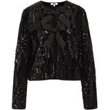 WE Fashion - Blouseshirt - Zwart - Lange Mouw - Pailletten