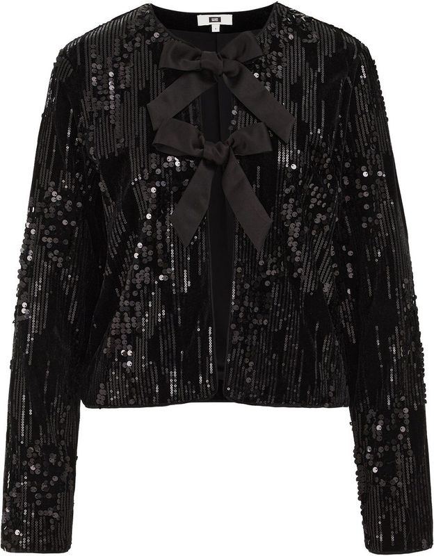 WE Fashion - Blouseshirt - Zwart - Lange Mouw - Pailletten