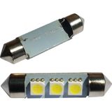 Auto LEDlamp 2 stuks | LED festoon 39mm | 3-SMD xenon wit 6000K | 12 Volt