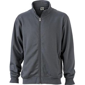 James and Nicholson Unisex Workwear Sweat Jacket (Koolstofgrijs)