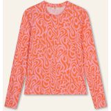 Oilily - Tizza print long sleeves jersey crew top - Roze - L