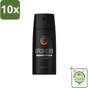 10 x Axe - Deodorant Bodyspray - Musk - 150 ml - Grootverpakking - Mannen Deodorant - Musk Geur - Deodorant Bodyspray - Langdurige Frisheid - Axe Deodorant