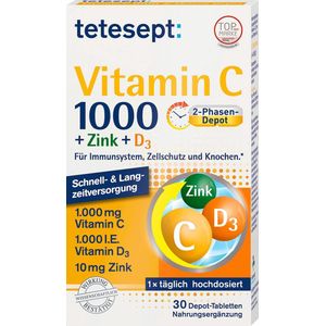 tetesept Vitamine C + zink + D3 (30  tabletten)