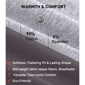 Katoenen thermisch ondergoed voor dames - lange onderbroek set voor herfst en winter