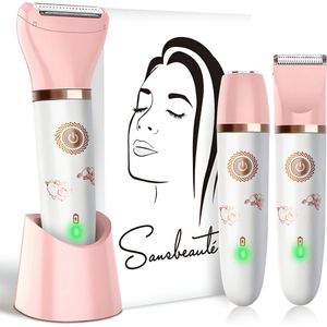 3-in-1 Ladyshave Gezicht - Oksels - Benen - Bikinilijn - Sansbeauté® - Scheerapparaat Vrouw - Ontharingsapparaat Electrisch Ontharen - Gezichtsontharing Dames - Trimmer Vrouw - Ladyshaves Bikini - USB Oplaadbaar