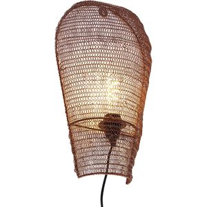 QAZQA nidum - Oosterse Wandlamp voor binnen - 1 lichts - D 10 cm - Brons - Woonkamer | Slaapkamer | Keuken