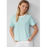 s.Oliver - Shirt - Mintgroen/Wit - T-shirt - Gestreept