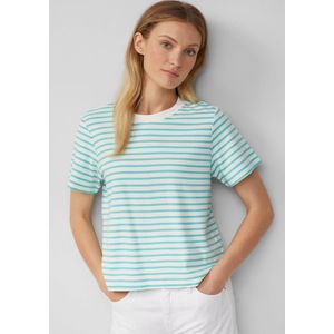 s.Oliver - Shirt - Mintgroen/Wit - T-shirt - Gestreept