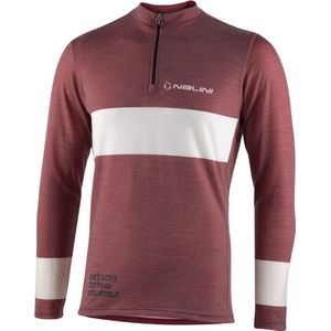 Nalini - Heren - Fietsshirt - Lange Mouwen - Wielrenshirt - Bordeaux - NEW LS WOOL JERSEY - M